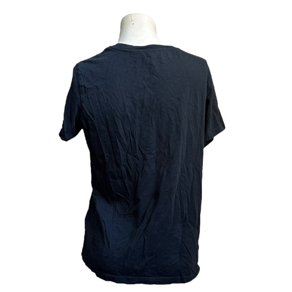 Black V-Neck T-Shirt, Size L - Picture 2 of 3